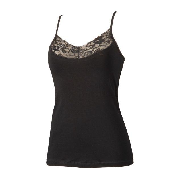 Hemdje met kant zwart