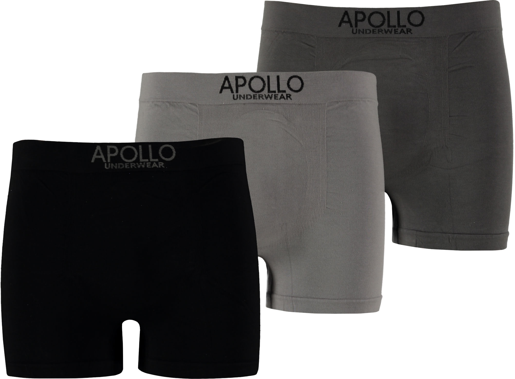 3 pak Apollo seamless heren boxer grijs L