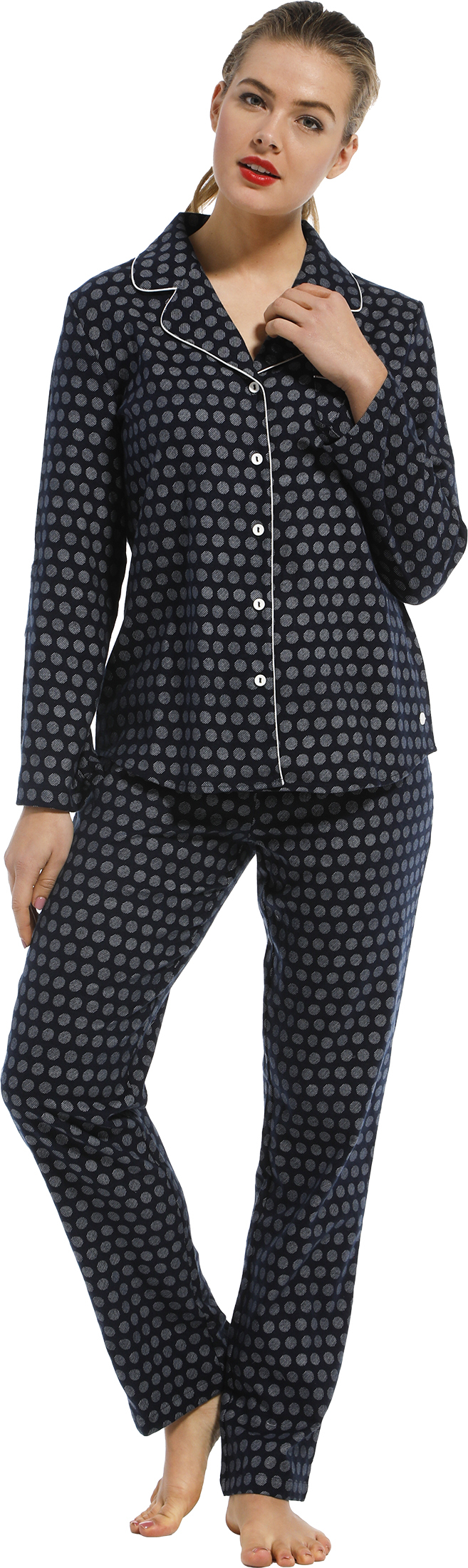 Dames pyjama flanel Pastunette 20212-152-6 - Blauw - 44