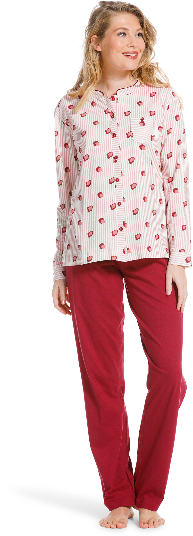 Pastunette doorknoop dames pyjama 20222-104-6 - Rose - 38
