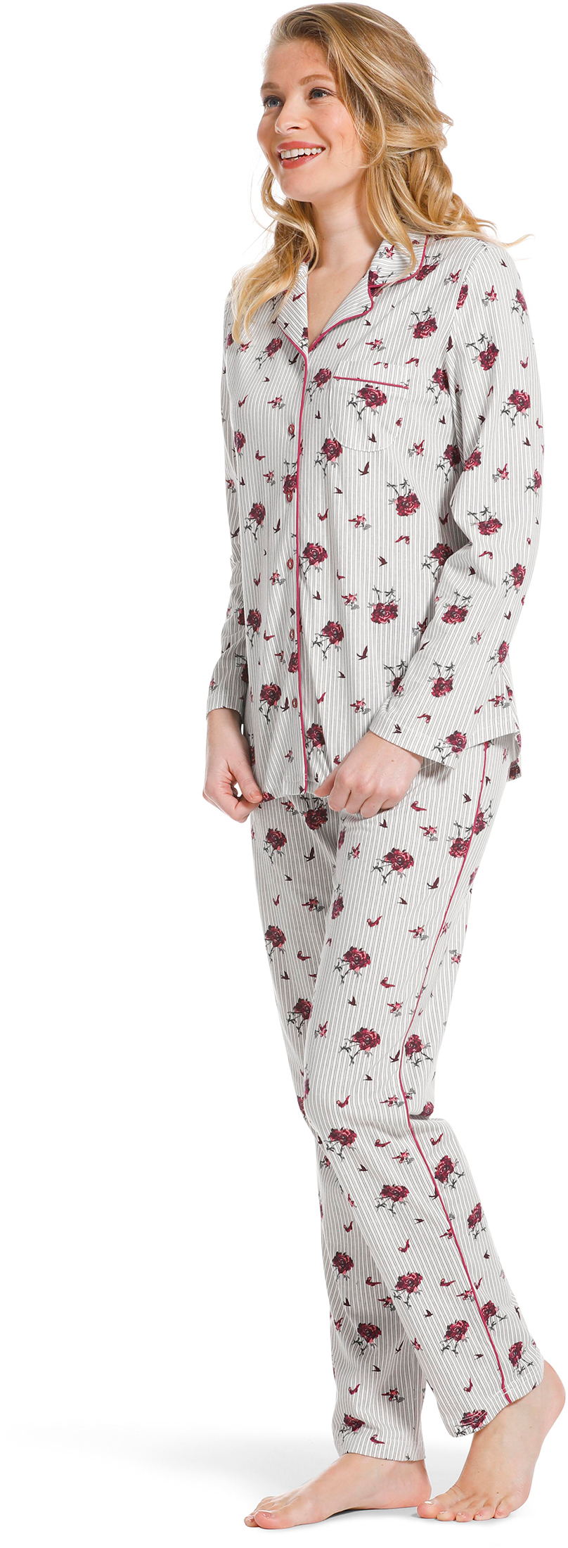 Pastunette doorknoop dames pyjama 20222-156-6 - Grijs - 42
