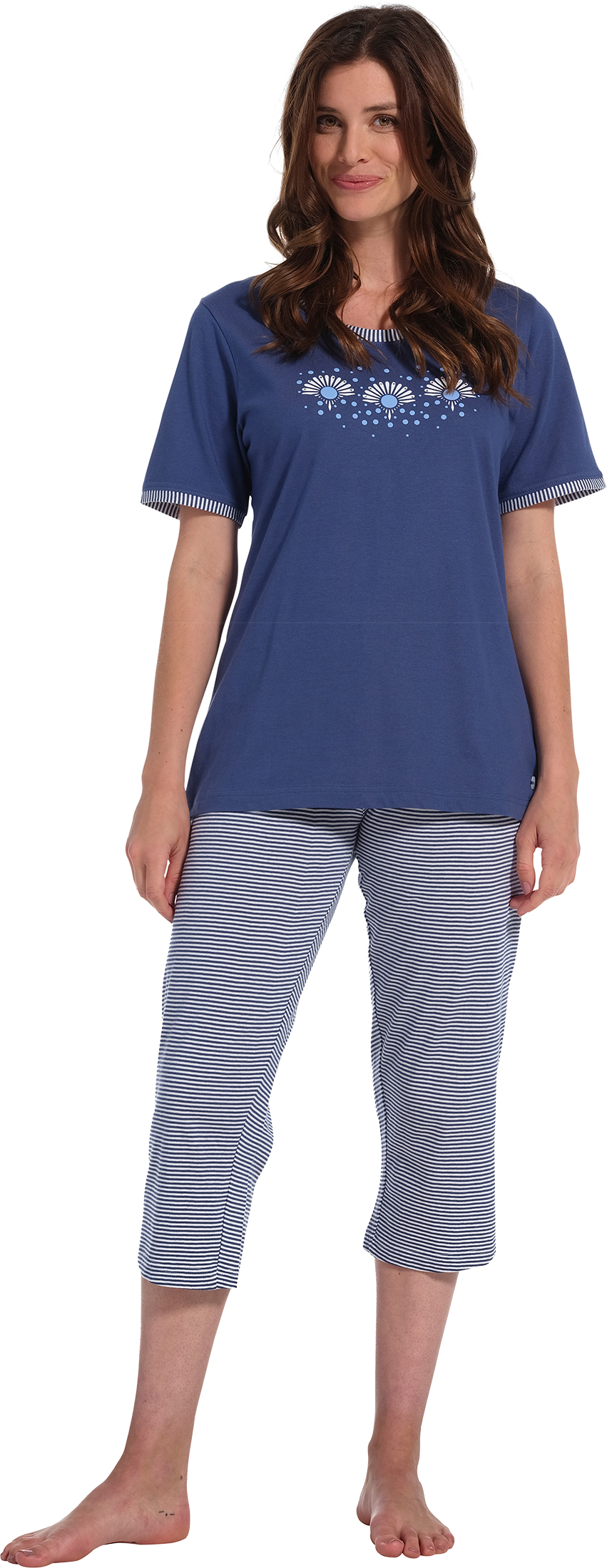 Pastunette dames pyjama capri 20231-138-2 - Blauw - 52