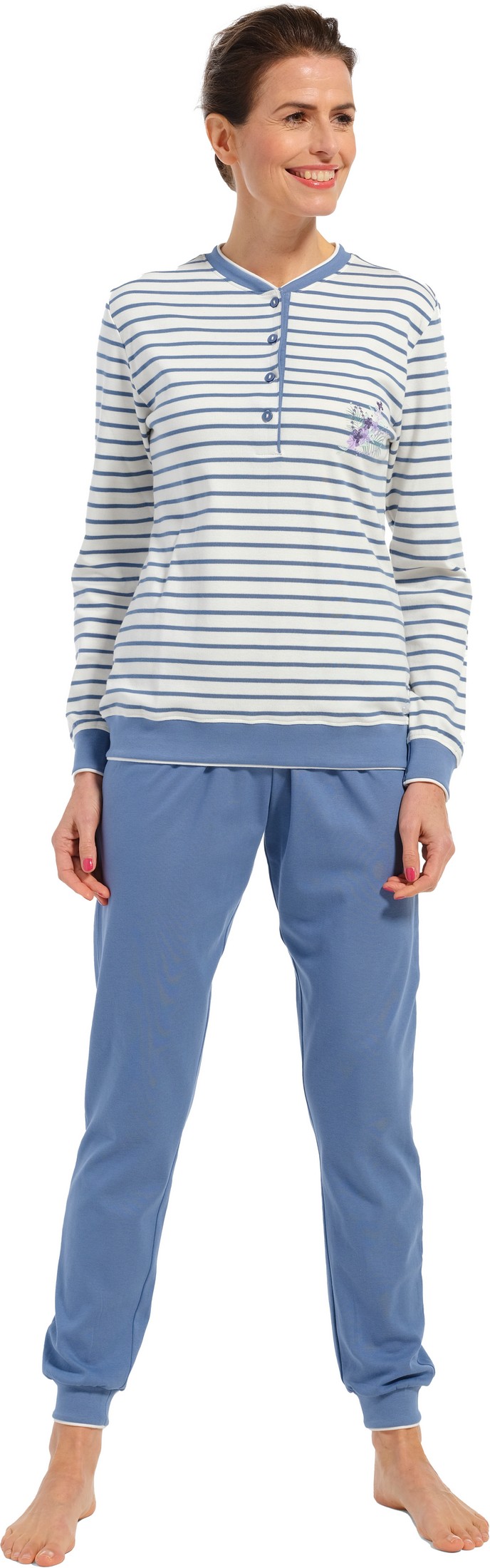Pastunette dames pyjama katoen 20232-172-4 - Blauw - 42