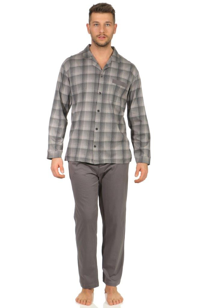 Normann heren pyjama doorknoop Trend 67418 - Grijs - 54