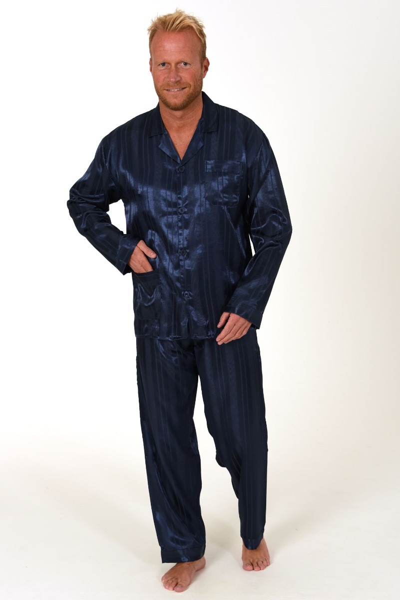 Heren pyjama satijn 94010 - Donker Blauw - 56