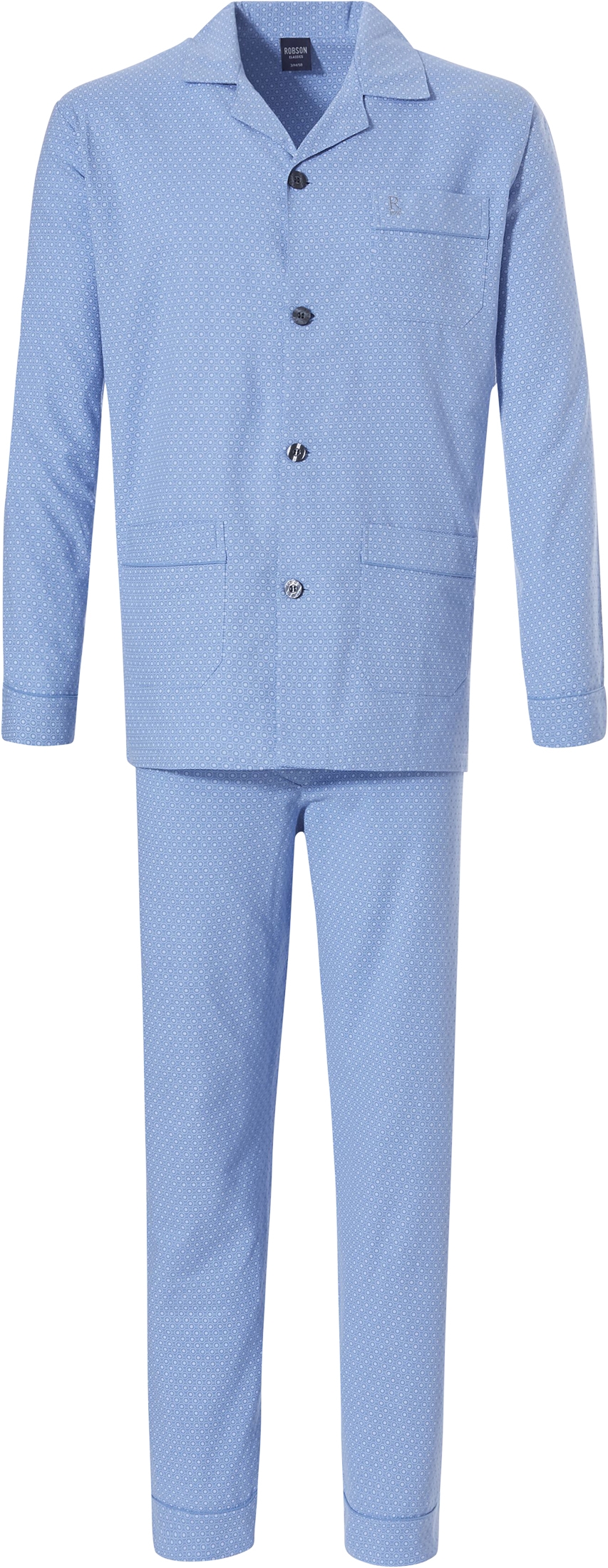Heren pyjama Robson doorknoop 27192-701-6 - Blauw - 68