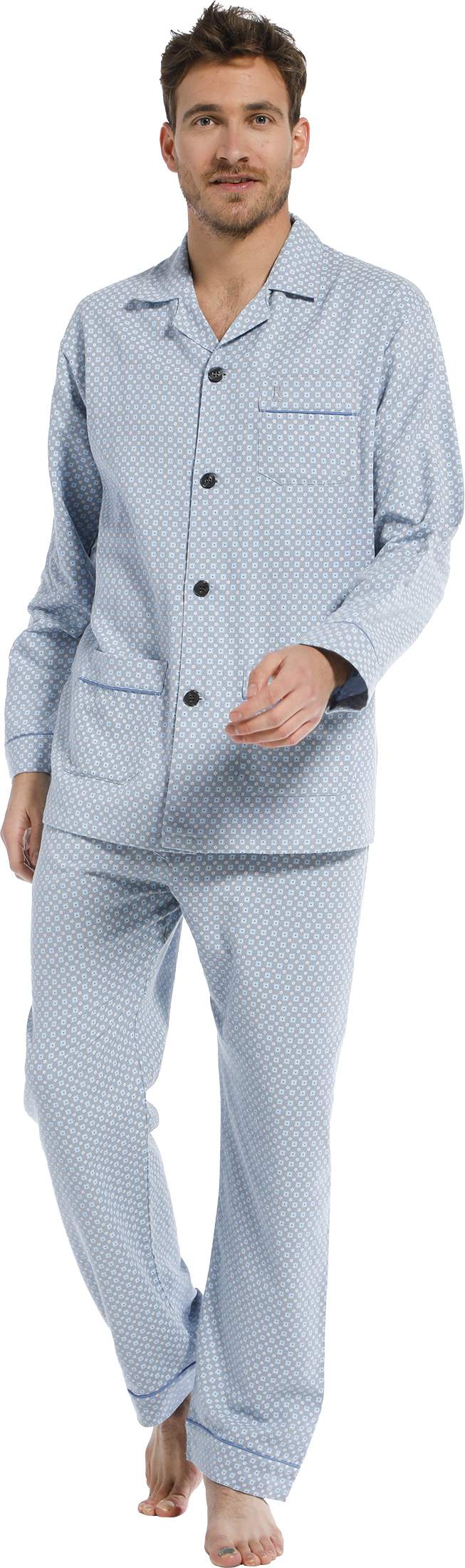 Heren pyjama Flanel Robson 27212-707-6 - Licht Blauw - 3XL/58