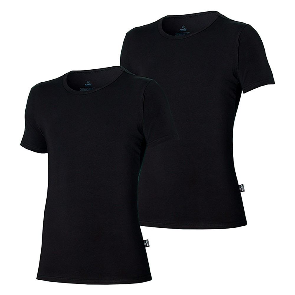 2 pak heren shirt Bio Katoen Apollo - Zwart - XL