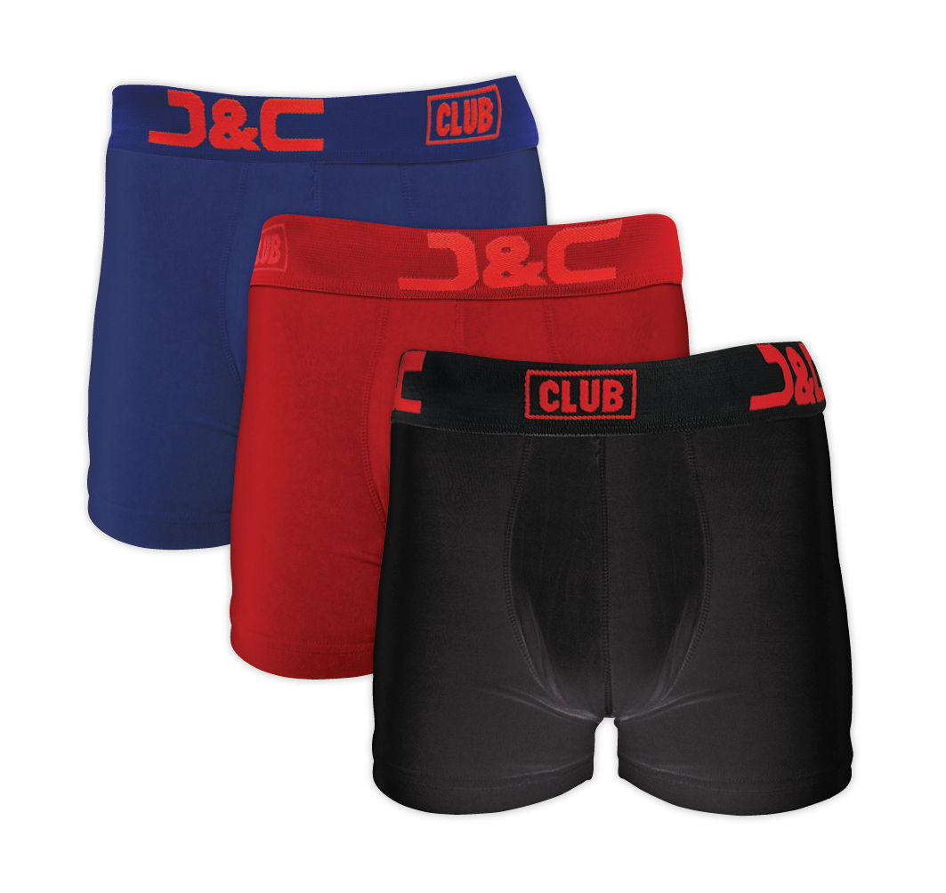 J C heren boxer micro 3 pak XL zwart wit blauw