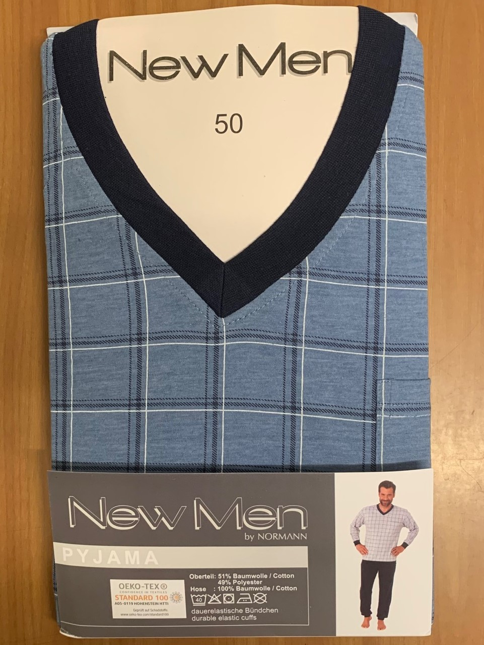 Normann heren pyjama New Men 68627 3XL 58 Blauw