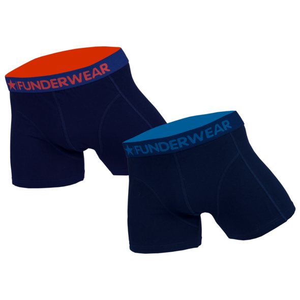 Funderwear 2 pak heren boxershort donker blauw 76001 - Blauw - XL - prijs per 4 stuks
