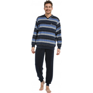 Heren pyjama badstof Robson 27212-706-2 blauw