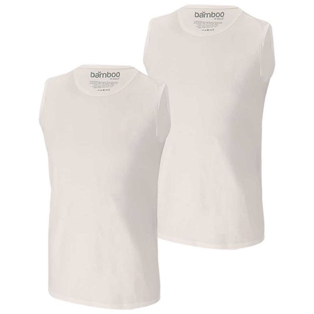 2 pak Apollo Bamboe mouwloos shirt wit