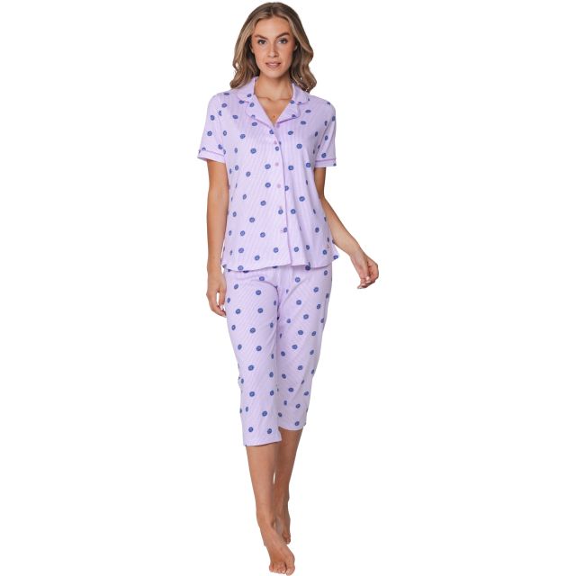 Rebelle dames pyjama doorknoop capri 121261-604-1-36