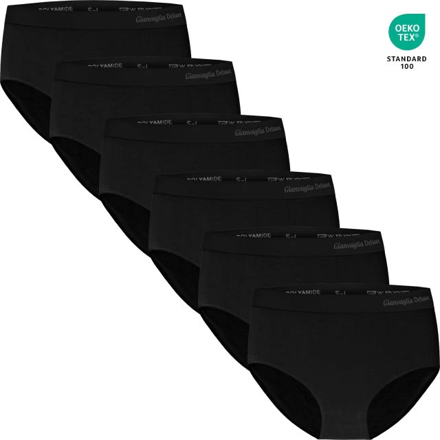 6 pak dames slips 3008 zwart