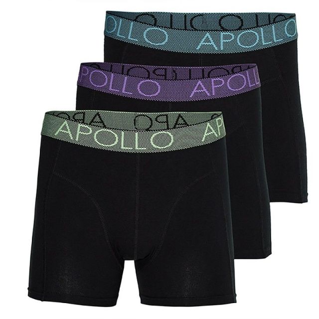 3 pak Apollo heren boxershort zwart 100-M