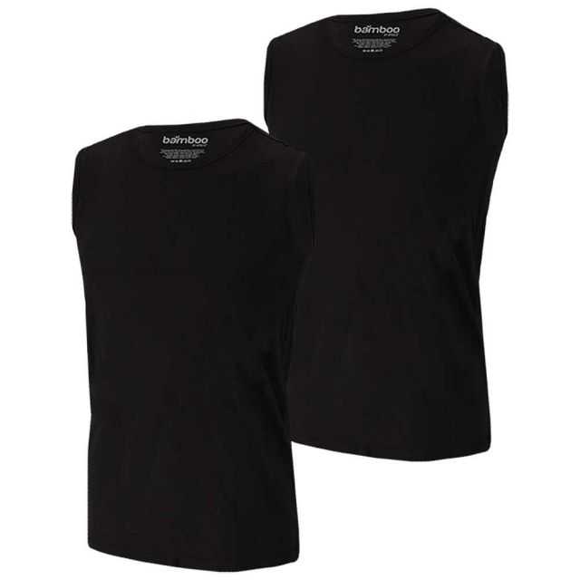 2 pak Apollo Bamboe mouwloos shirt zwart