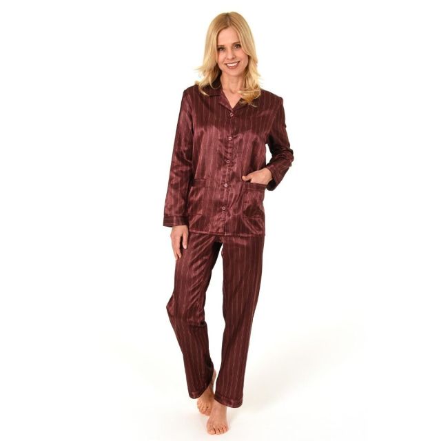 Dames pyjama satijn Normann rood