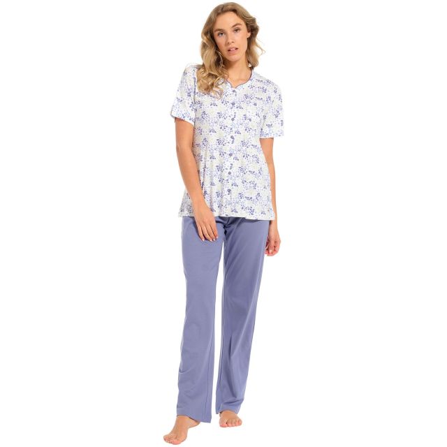 Pastunette dames pyjama doorknoop korte mouw 20241-126-6-42