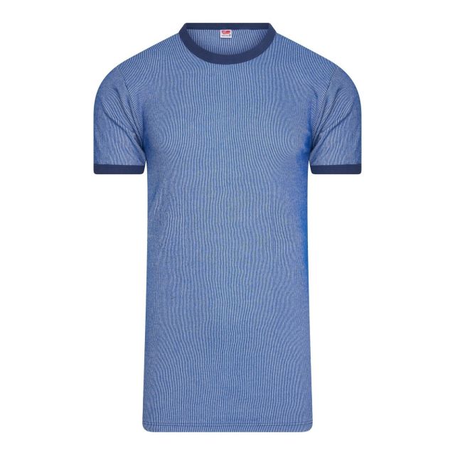M2000 Thermo shirt korte mouw-L-Blauw/wit gestreept